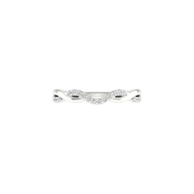 Diamond Contour Twist Band in 14K White Gold (1/7 ct. tw.)