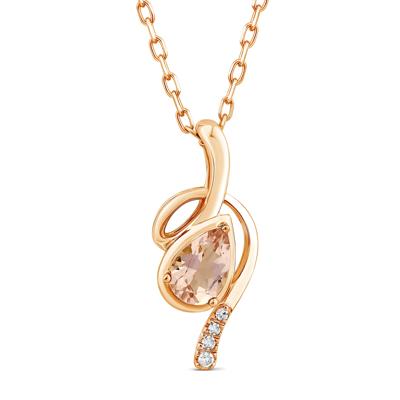 Morganite and Diamond Accent Pendant in 10K Rose Gold