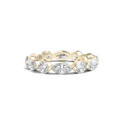 Round and Marquise-Cut Diamond Eternity Band in 14k Yellow Gold (3 ct. tw.)