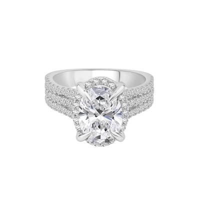Lab Grown Diamond Oval Engagement Ring in 14K White Gold (3 3/4 ct. tw.)