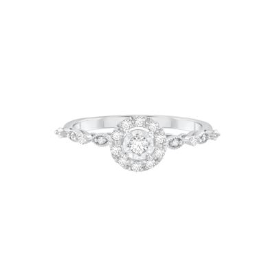 Diamond Halo Promise Ring in 10K White Gold (1/4 ct. tw.)