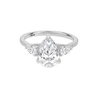 River Lab Grown Diamond Pear-Shaped Engagement Ring in 14K White Gold (3-1/4 ct. tw.)