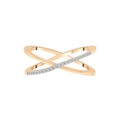 Diamond 'X' Ring in Vermeil (1/10 ct. tw.)