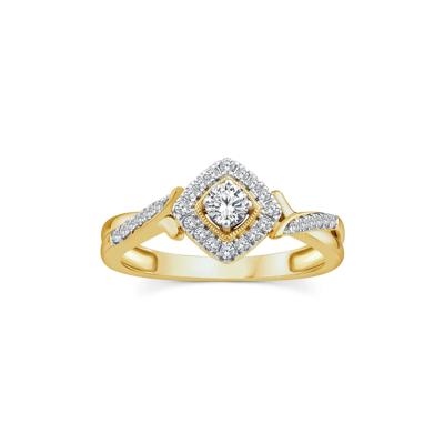 Diamond Halo Promise Ring in 10K Yellow Gold (1/3 ct. tw.)