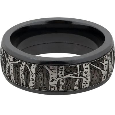Men’s Tree Wedding Band in Cobalt & Black Zirconium, 8mm