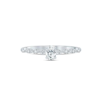 Lab Grown Diamond Oval Promise Ring in Sterling Silver (3/8 ct. tw.)
