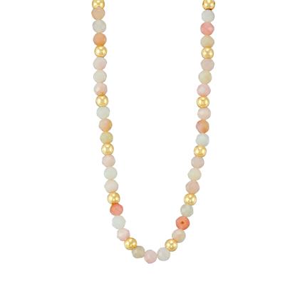 Beaded Pink Opal Necklace in Vermeil
