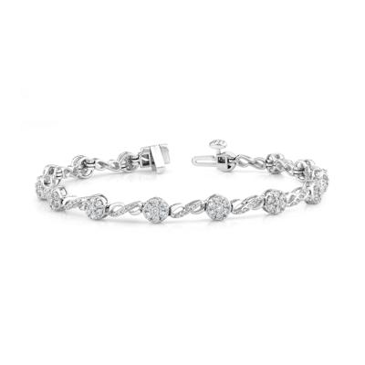 Diamond Cluster Infinity Bracelet in 10K White Gold (2 ct. tw.)