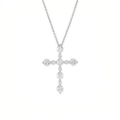 Lab Grown Diamond Cross Pendant in 14K White Gold (1 ct. tw.)