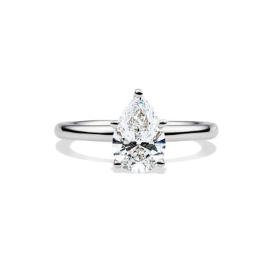 Lab Grown Diamond Pear-Shaped Solitaire Engagement Ring in Platinum (1 1/2 ct.)