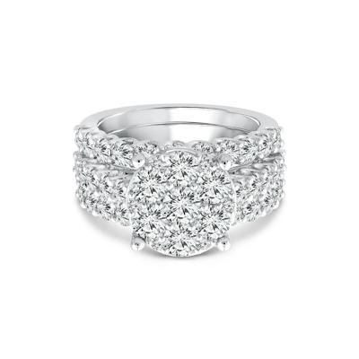 Diamond Composite Center Bridal Set in 10K White Gold (4 ct. tw.)