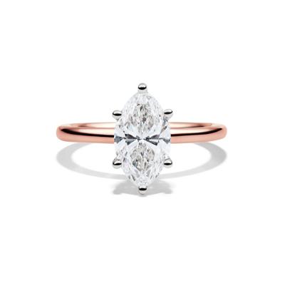 Lab Grown Diamond Solitaire Marquise Engagement Ring in 14k Rose Gold (2 ct.)