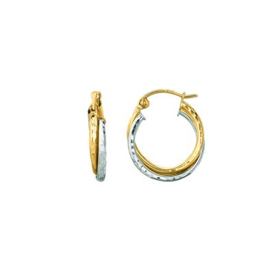 Double Hoop Earrings in 14K Gold