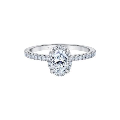 Oval-Shaped Diamond Halo Engagement Ring in 14K White Gold (1 ct. tw.)