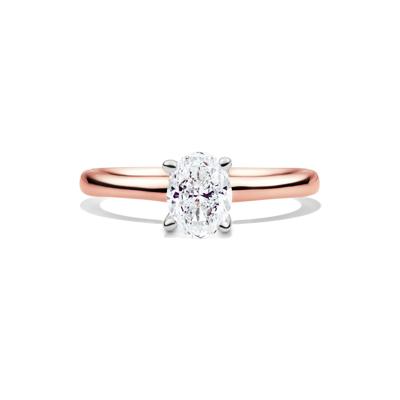 Diamond Oval Solitaire Engagement Ring in 14K Rose Gold (1 ct.)