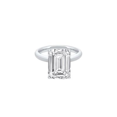 Lab Grown Diamond Emerald-Cut Solitaire Ring in Platinum (6 ct.)