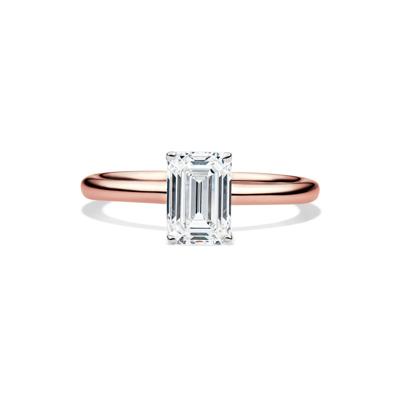 Lab Grown Diamond Emerald-Cut Solitaire Ring in 14K Rose Gold (1 1/2 ct.)