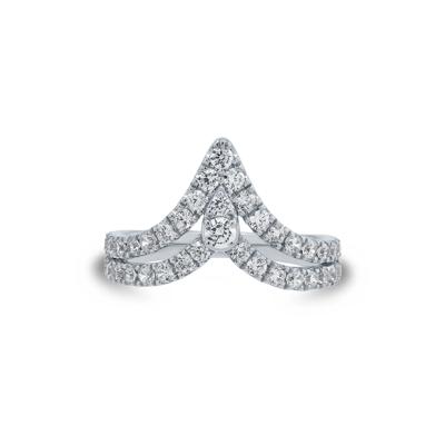 Lab Grown Diamond Chevron Ring in 14K White Gold (1 ct. tw.)