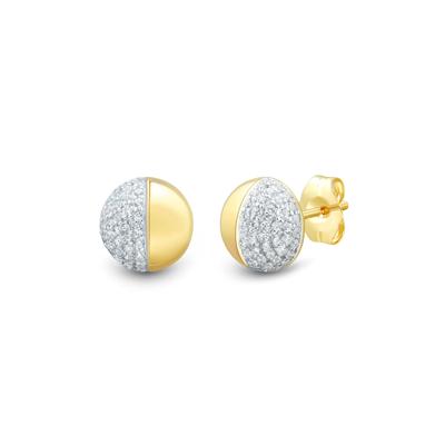Diamond Button Stud Earrings in 10K Yellow Gold (1/4 ct. tw.)