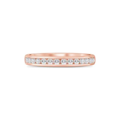 Lab Grown Diamond Channel-Set Wedding Band in 14K Rose Gold (1/3 ct. tw.)