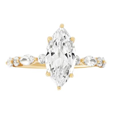 Lab Grown Marquise Diamond Engagement Ring in 14K Yellow Gold (3 1/8 ct. tw.)