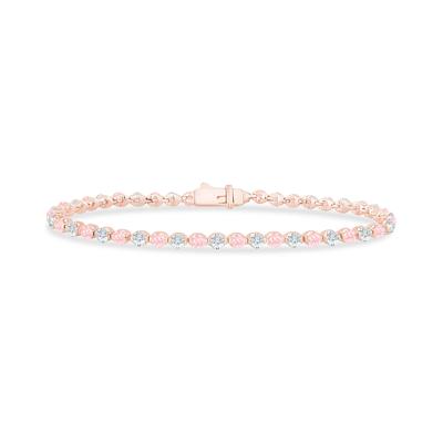 Lab Grown Diamond Pink and White Bracelet in 14K Rose Gold (5 ct. tw.)