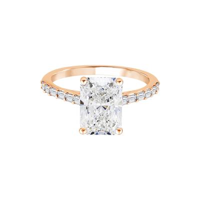 Lab Grown Radiant Diamond Engagement Ring in 14K Rose Gold (3 1/3 ct. tw.)