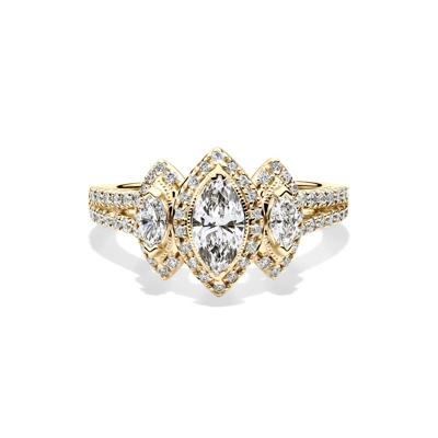 Lab Grown Diamond Marquise Engagement Ring in 10K Yellow Gold (1 ct. tw.)