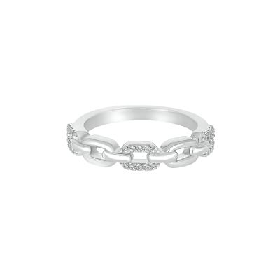 Diamond Chain Link Band in Sterling Silver (1/8 ct. tw.)