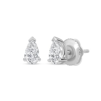 Lab Grown Diamond Pear-Shaped Solitaire Stud Earrings in 14K White Gold (3/4 ct. tw.)