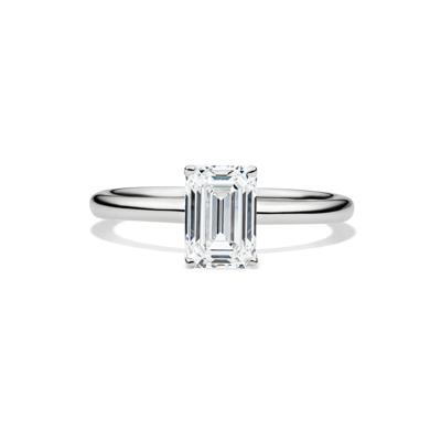 Lab Grown Diamond Emerald-Cut Solitaire Ring in 14K White Gold (1 1/2ct)