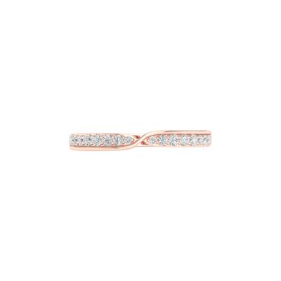 Pinched Diamond Stack Band in 10K Rose Gold (1/4 ct. tw.)