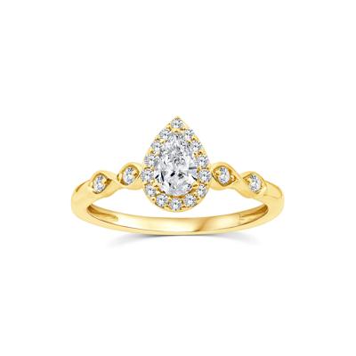 Lab Grown Diamond Pear Promise Ring in 10K Yellow Gold (1/2 ct. tw.)