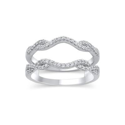 Diamond Contour Twist Insert Ring in 14K White Gold (1/3 ct. tw.)