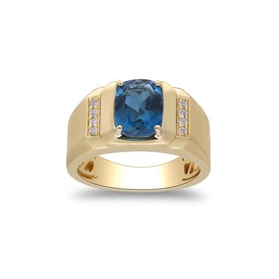 London Blue Topaz & Diamond Accent Ring in 14K Yellow Gold