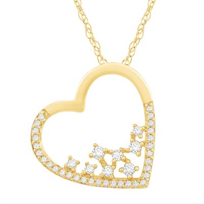 Diamond Heart Pendant in 10K Yellow Gold (1/4 ct. tw.)