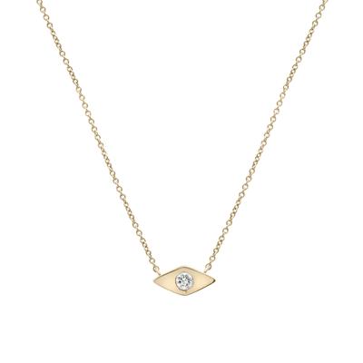 Diamond Eye Bezel-Set Pendant in 10K Yellow Gold (1/10 ct. tw.)