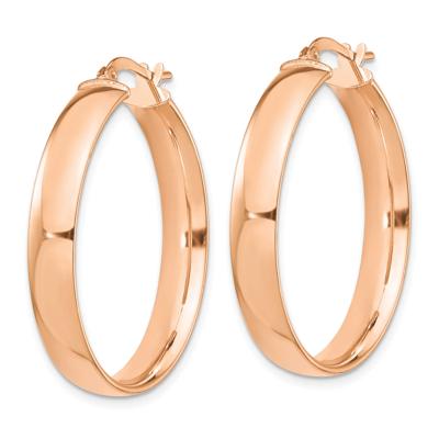 Polished Hoop Earrings in 14K Rose Gold, 30MM