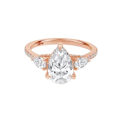 River Lab Grown Diamond Pear-Shaped Engagement Ring in 14K Rose Gold (3-1/4 ct. tw.)