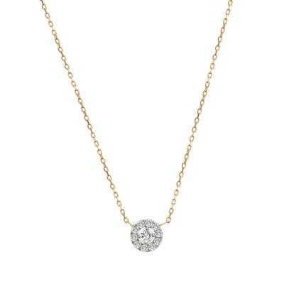 Diamond Halo Pendant in 14K Yellow Gold (1/4 ct. tw.)