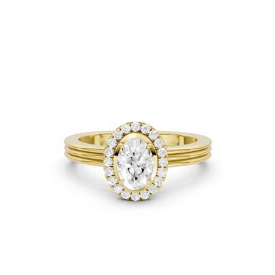 Diamond Oval Halo Engagement Ring in 14K Yellow Gold (5/8 ct. tw.)