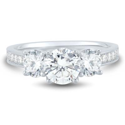 Lab Grown Three-Stone Diamond Engagement Ring in 14K White Gold (2-1/4 ct. tw.)