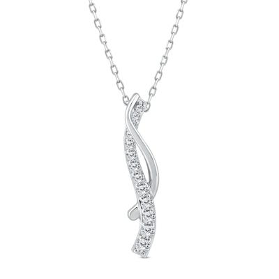Diamond Twist Pendant in 10K White Gold (1/4 ct. tw.)