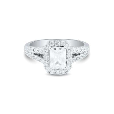 2 ct. tw. Lab Grown Diamond Halo Engagement Ring in 14K White Gold