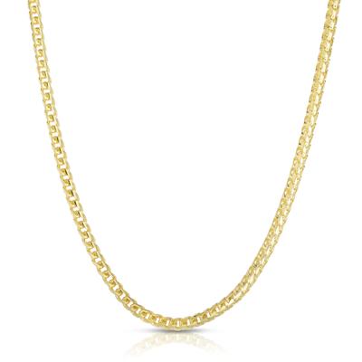 Solid Round Franco Link Chain in 14K Yellow Gold, 4MM, 24”