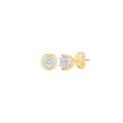 Round Diamond Stud Earrings with U-Settings in 10K Yellow Gold (3/8 ct. tw.)