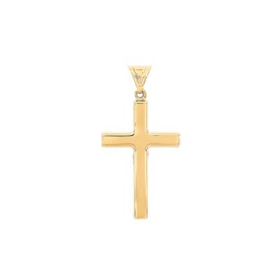 Men's Polished Cross Charm in 14K Yellow Gold
