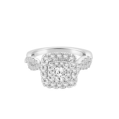 Diamond Halo Engagement Ring in 14K White Gold (1 ct. tw.)