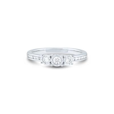 Three-Stone Lab Grown Diamond Promise Ring in 10K White Gold (1/3 ct. tw.)