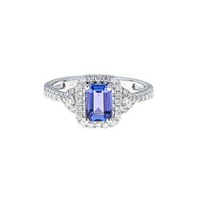 Tanzanite & 3/8 ct. tw. Diamond Ring in 14K White Gold